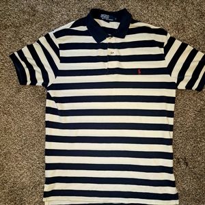 Men's Ralph Lauren Polo white and navy blue shirt medium